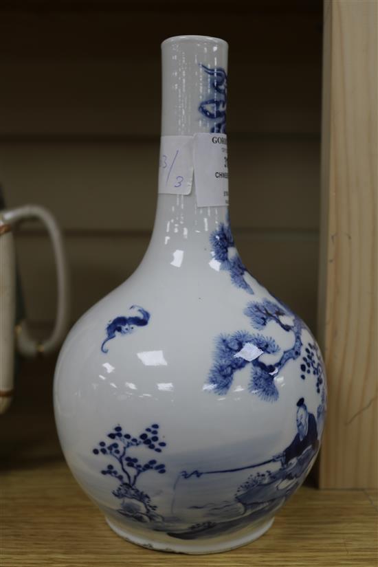 A Chinese blue and white vase